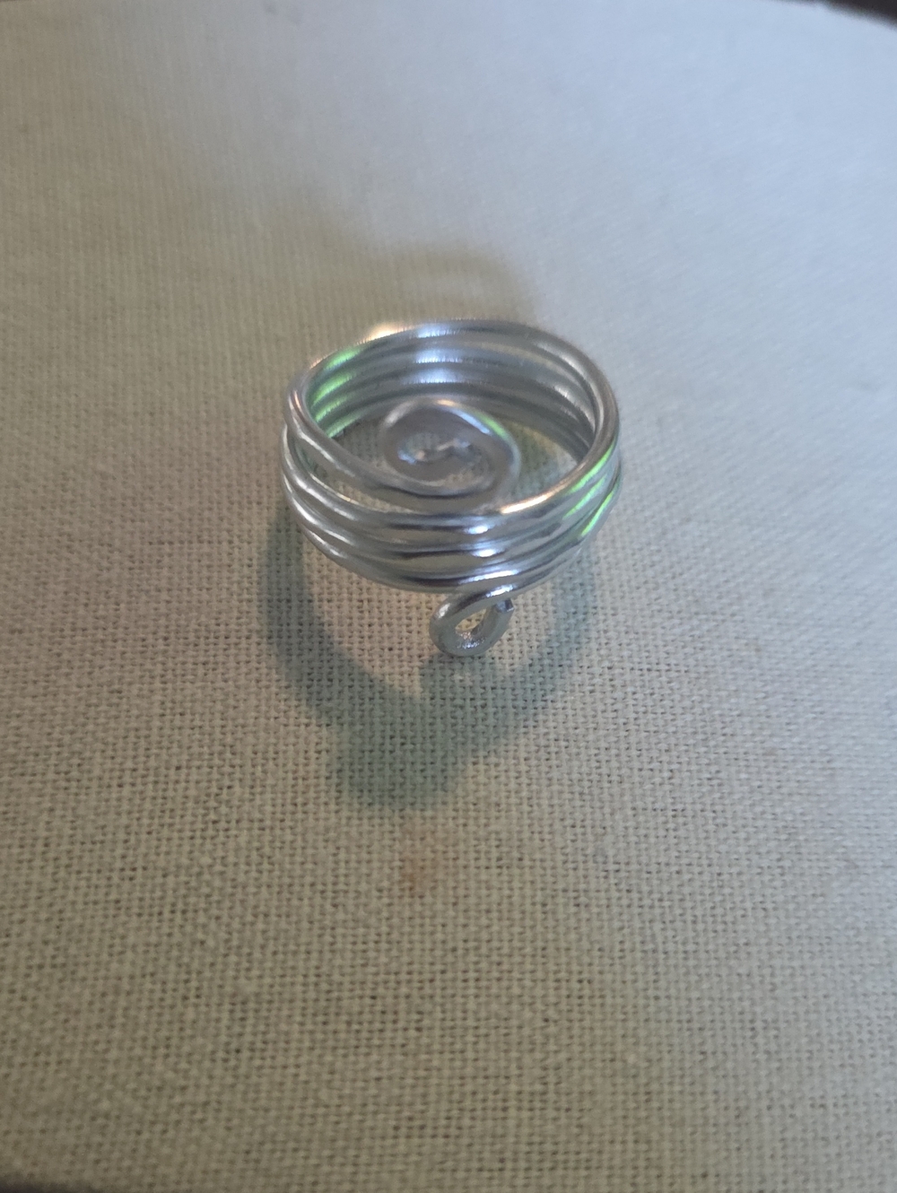 Silver Wire Spiral Adjustable Ring - Sleek Minimalist Women’s Jewelry